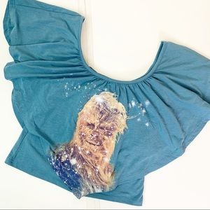 Star Wars Disney Parks Chewbacca blue flounce top
